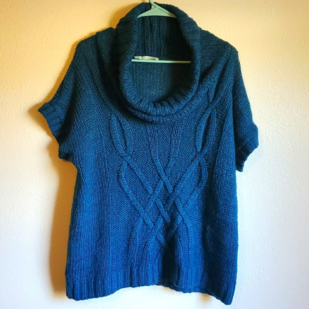 Maurices Aqua Cable Knit Cowl Neck Sweater